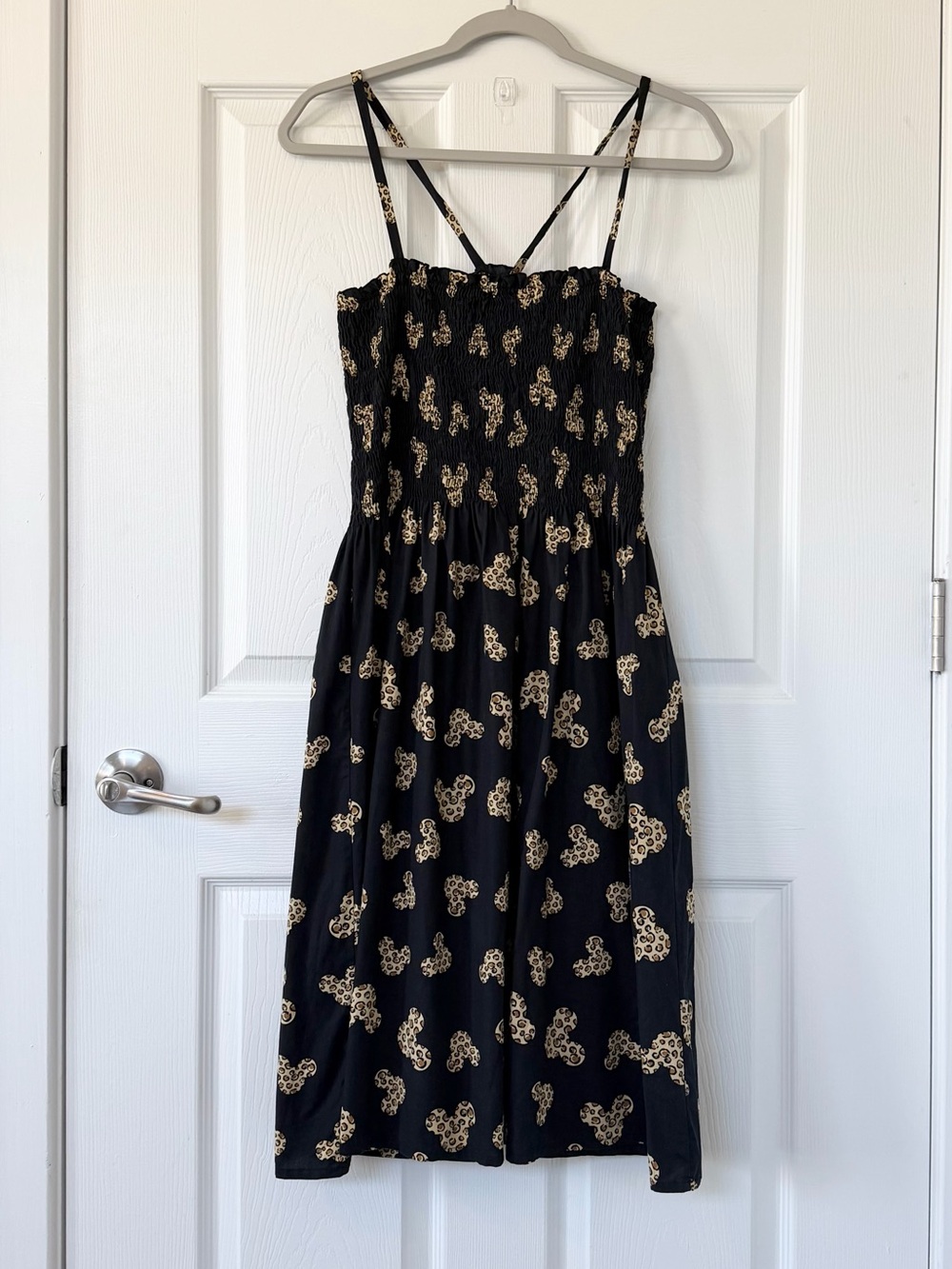 Disney Animal Kingdom Smocked Tea Length Dress with Leopard Print Mickeys - Picture 1 of 6